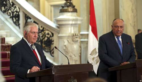 Tillerson al Cairo: "Lotta comune al terrorismo"