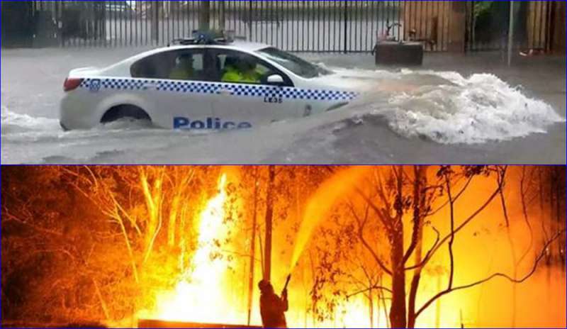 Alluvioni a Sydney e incendi nel Queensland