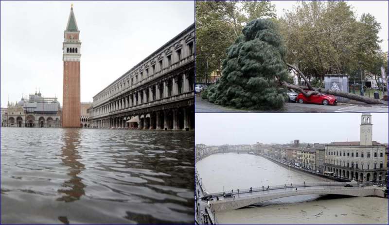 Da Venezia a Roma: piene, pioggia e vento sull'Italia