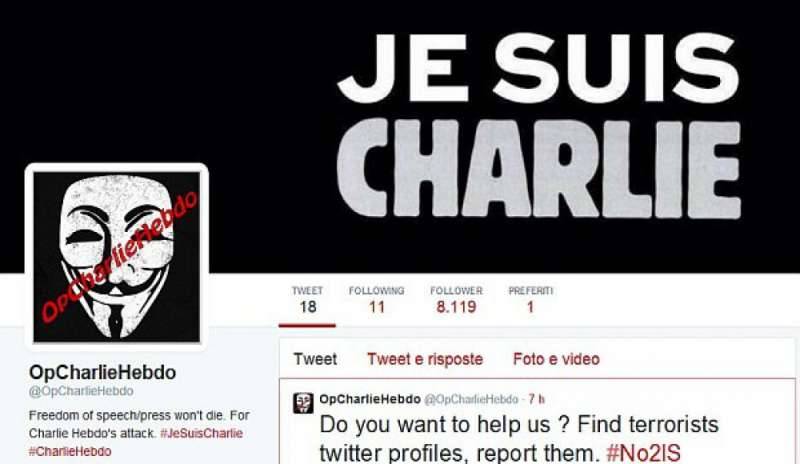 Gli Hacker di Anonymous contro i terroristi. “Vendicheremo Charlie Hebdo”