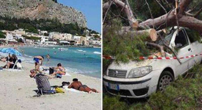 Il maltempo flagella il nord’Italia, sulle spiagge del sud compaiono gli ombrelloni