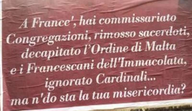 Manifesti contro il Papa. Che nomina Becciu delegato all’Ordine di Malta