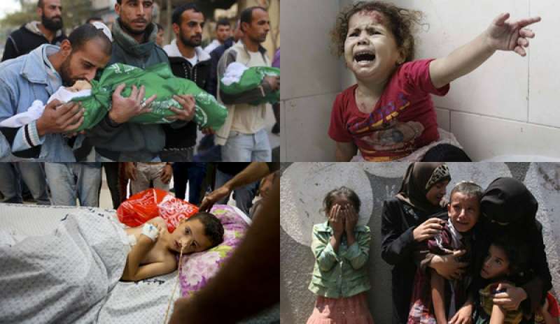 Niños masacrados de la guerra. Horror insoportable