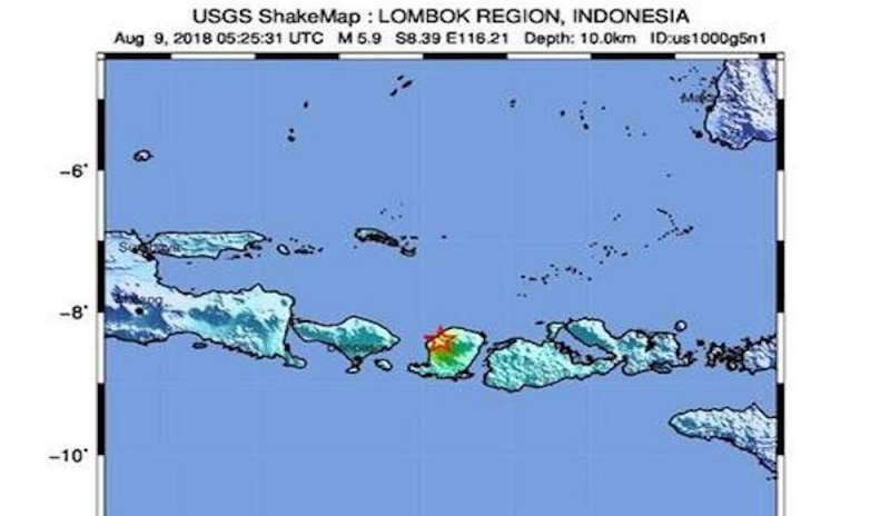 Nuova scossa a Lombok: magnitudo 5.9