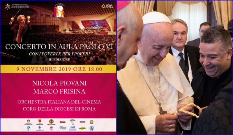 Papa Francesco offre un concerto per i poveri