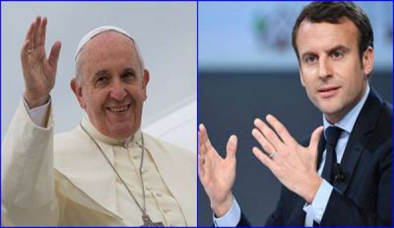 Macron è arrivato in Vaticano per l’incontro con il Papa