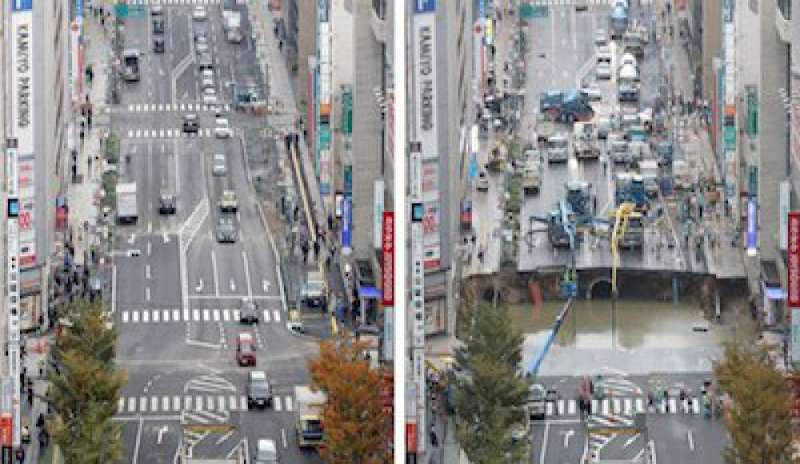 Riaperta in tempi record la strada collassata in Giappone