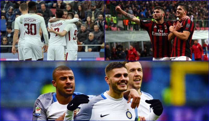 Roma e Inter, scatto Champions