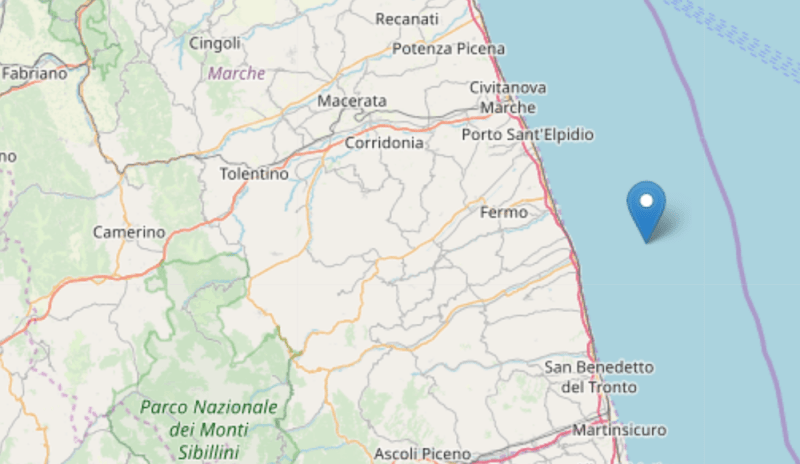Terremoto di magnitudo 3.1 nell'Adriatico
