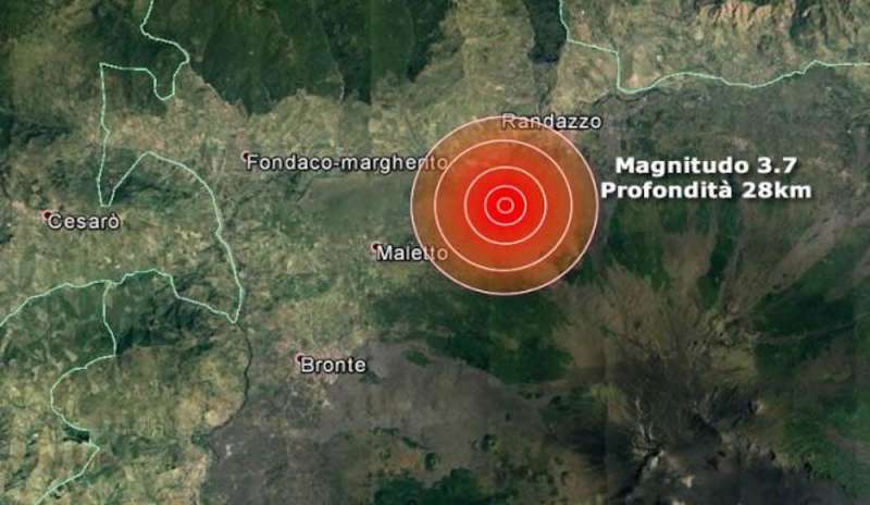 Terremoto di magnitudo 3.7 nel catanese