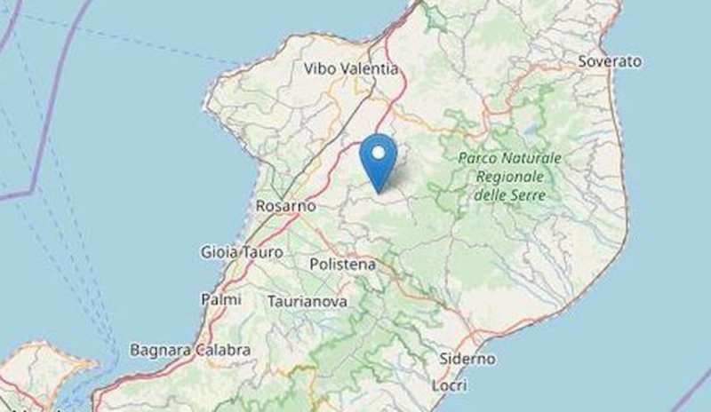 Terremoto magnitudo 3.8 tra Reggio e Vibo