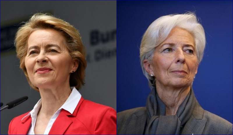 Von der Leyen e Lagarde: Bruxelles si tinge di rosa