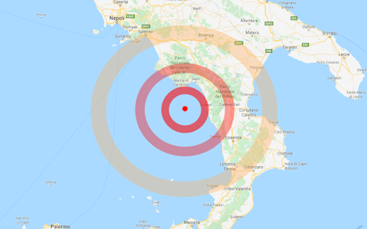 Terremoto 3.9 sulla costa Ovest della Calabria, una decina le scosse