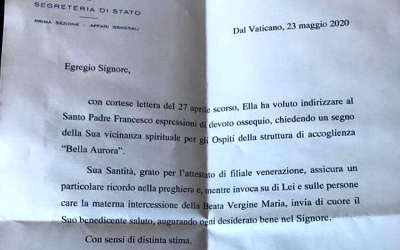Papa Francesco scrive agli anziani picchiati nell’ospizio di Palermo