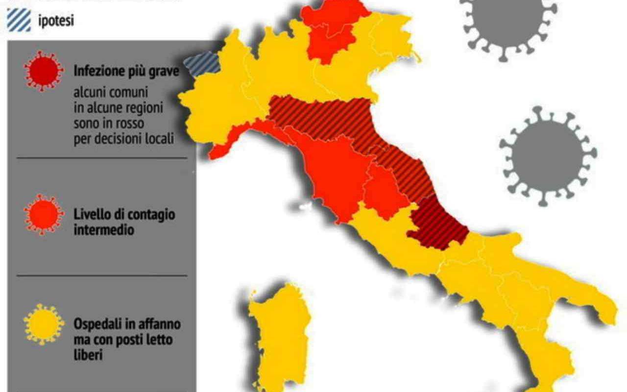 Report settimanale Iss: risale Rt. Mezza Italia in zona arancione?