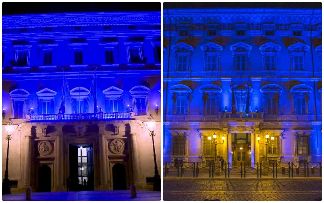 Giornata autismo: Montecitorio e Palazzo Madama si illuminano di blu