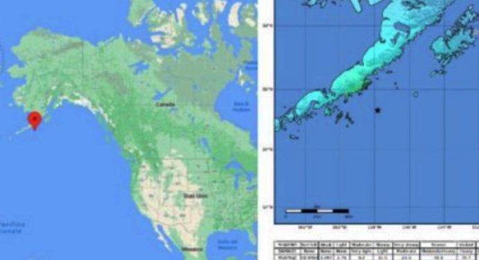 Scossa di magnitudo 8.2 al largo della penisola di Alaska