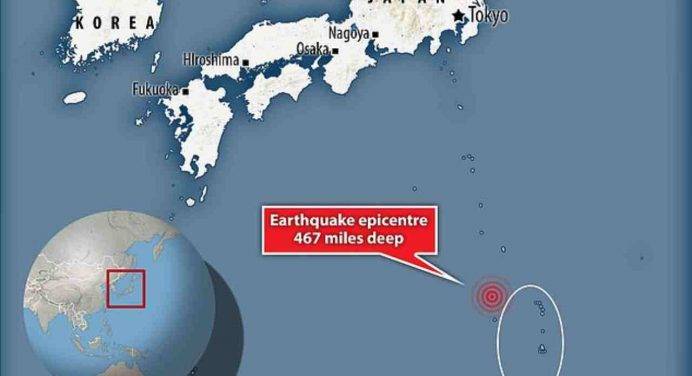 Terremoto in Giappone: scossa magnitudo 5.7 nelle isole Ogasawara