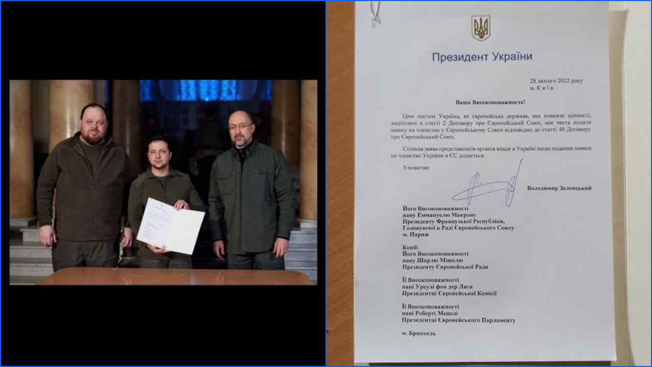 Zelensky firma la richiesta di adesione all’Unione europea