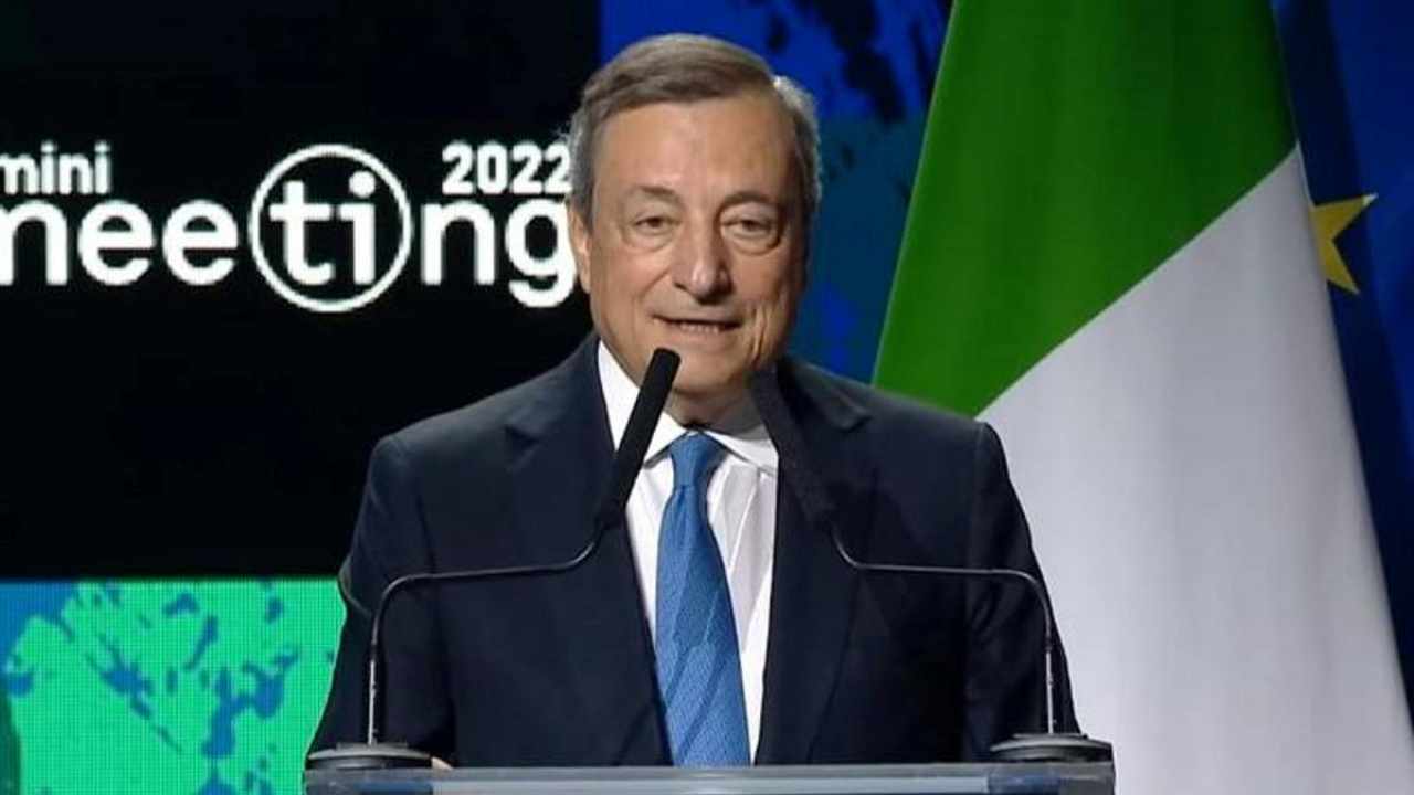 Meeting di Rimini, Draghi: “L’Italia è un grande Paese. Vi invito ad andare a votare”