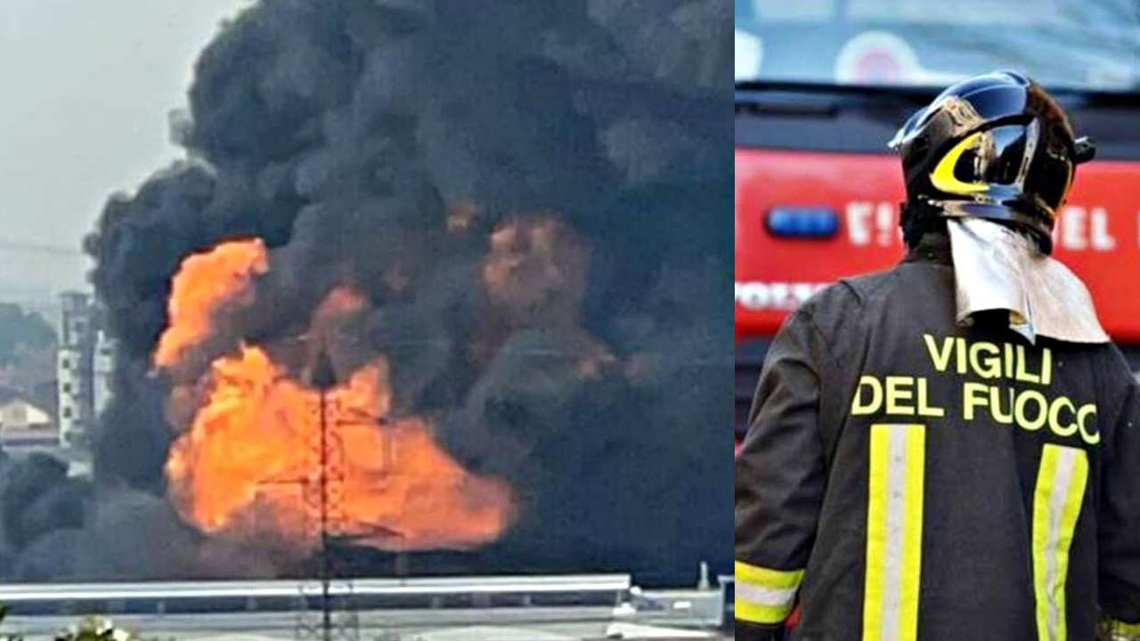 Maxi incendio alla Nitrolchimica: sei feriti e fumo nero dall’impianto