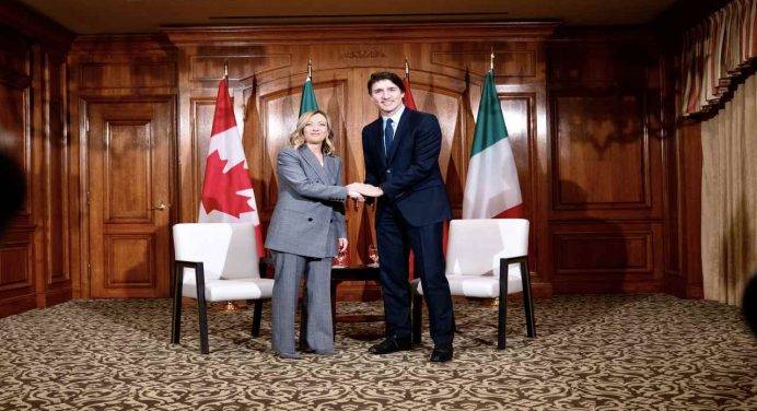 Bilaterale Meloni-Trudeau: “Roadmap per la cooperazione rafforzata”